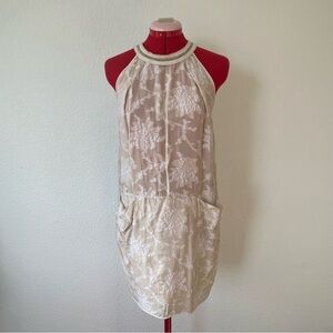 Atos Lombardini Sleeveless Mini Dress Cream/Beige Size 2/4